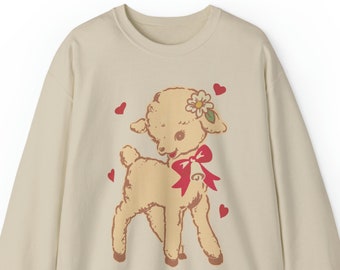 Y2K Aesthetic / Sheep Sweatshirt / Kidcore Clothing / Retro Sweater / Vintage Style / Kawaii Clothes / Gifts For Her