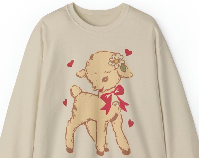 Y2K Aesthetic / Sheep Sweatshirt / Kidcore Clothing / Retro Sweater / Vintage Style / Kawaii Clothes / Gifts For Her