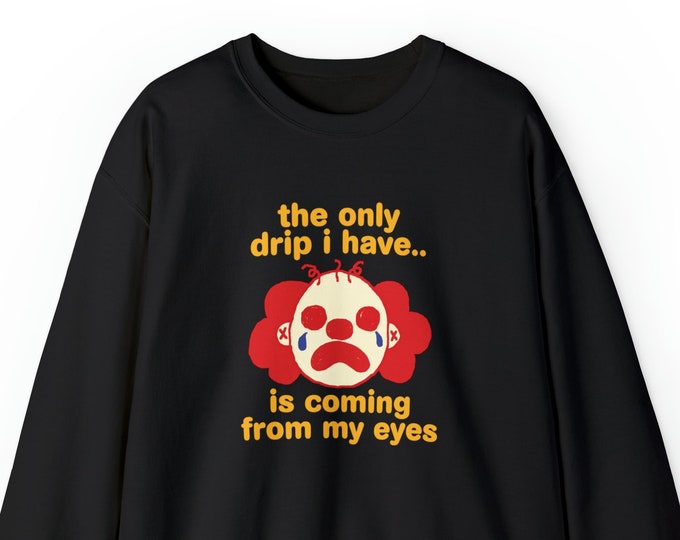 Funny Meme Crewneck / Clowncore Sweatshirt / Clowncore Aesthetic Pullover / Clown Outfit / Funny Gift For Her / Funny Gift For Him