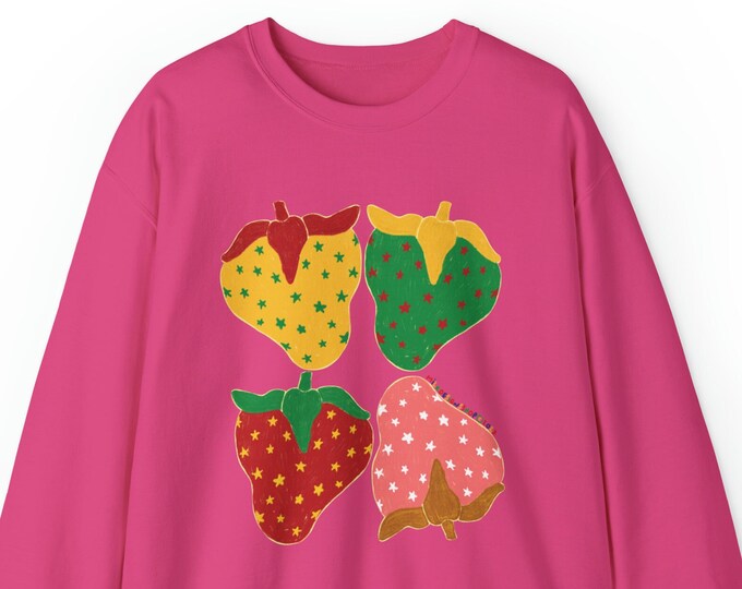 Strawberry Sweatshirt / Cottagecore Sweatshirt / Kawaii Aesthetic Pullover / Kidcore Sweatshirt / Cute Gift For Her / Cute Gift For Him