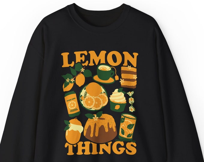 Lemon Things Pullover / Cute Lemon Sweatshirt / Kawaii Clothing / Kawaii Clothes / Trendy Kawaii Sweatshirt / Gift For Her / Gift For Him