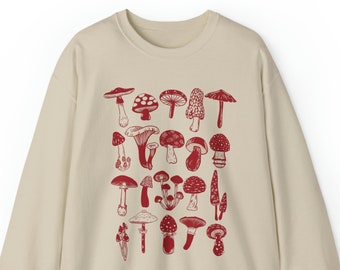 Cottagecore Sweatshirt / Mushroom Sweatshirt / Mushroom Sweater / Mushroom Crewneck / Aesthetic Sweatshirt / Gift For Her / Gift For Him