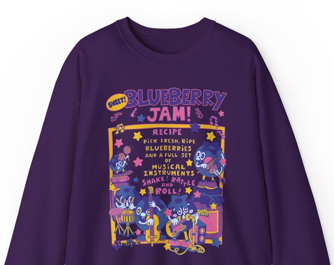 Blueberry Sweatshirt / Kawaii Sweatshirt / Kawaii Clothing / Kawaii Clothes / Kidcore Aesthetic Sweatshirt / Gift For Her / Gift For Him