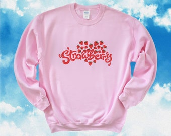 Y2K Strawberry Sweatshirt: Kawaii Retro Crewneck