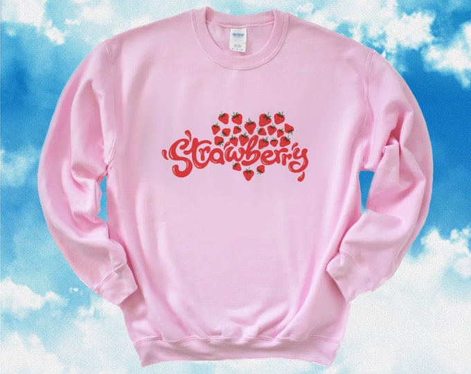 Strawberry Sweatshirt / Kawaii Sweater / Y2K Sweatshirt / Y2K Clothing / Y2K Aesthetic / Retro Sweatshirt / Gift For Her / Gift For Him