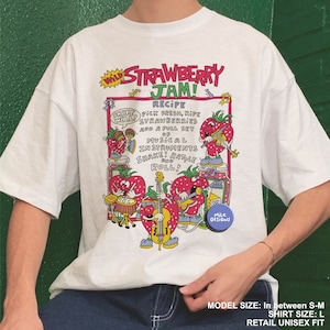 Y2K Aesthetic Strawberry Jam Shirt / Cute Strawberry Shirt / Kawaii Clothes / Kawaii Shirt / Kawaii Clothing / Gift For Her / Gift For Him