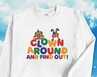 Clowncore Sweatshirt: Clown Around Graphic Crewneck