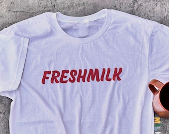 Fresh Milk Shirt / Retro Tshirt / Vintage Aesthetic Shirt / Cottagecore Tee / Kawaii Farm Shirt / Cute Gift For Her / Cute Gift For Him