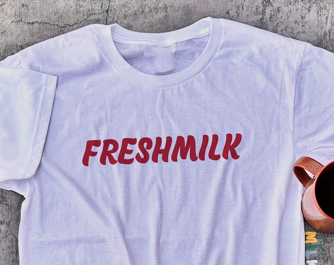 Fresh Milk Shirt / Retro Tshirt / Vintage Aesthetic Shirt / Cottagecore Tee / Kawaii Farm Shirt / Cute Gift For Her / Cute Gift For Him