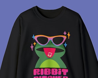 Frog Sweatshirt / Y2K Aesthetic Sweater / Cute Frog Clothes / Retro Sweatshirt / Crewneck Sweatshirt / Frogcore Clothing