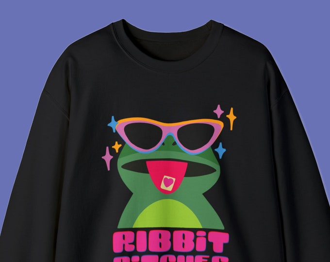 Frog Sweatshirt / Y2K Aesthetic Sweater / Cute Frog Clothes / Retro Sweatshirt / Crewneck Sweatshirt / Frogcore Clothing
