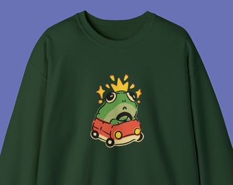 Frog Sweatshirt - Unisex / Cute Sweaters / Y2K Aesthetic Clothing / Frogs Pullover / Kidcore Sweatshirt Frogcore Aesthetic