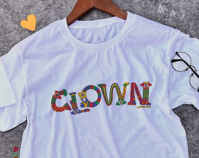 Clown Shirt / Clowncore Shirt / Clowncore Clothing / Clowncore Clothes / Kidcore Shirt / Clown Letters / Gift For Her / Gift For Him