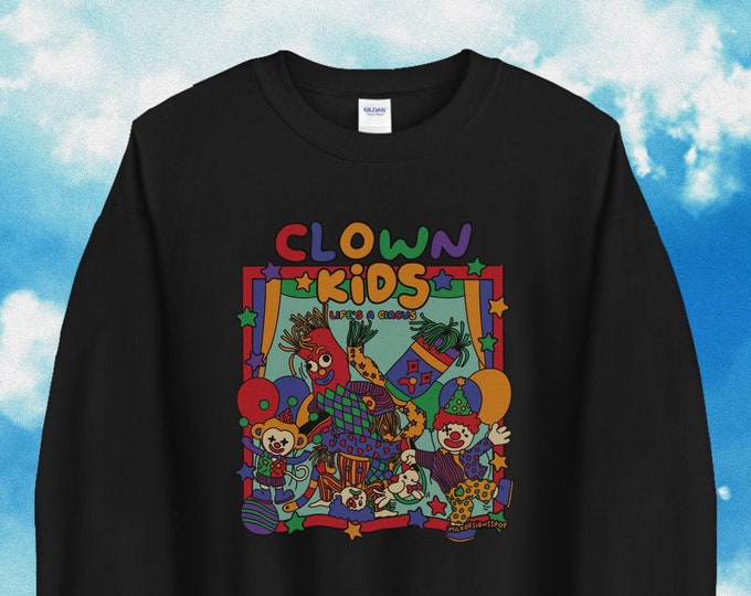 Retro Clowncore Sweatshirt / Clown Sweatshirt / Crewneck Sweatshirt / Clown Sweater / Clowncore Clothing / Gift For Her / Gift For Him