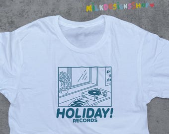 Holiday Records Shirt - Vinyl Collector Retro TShirt