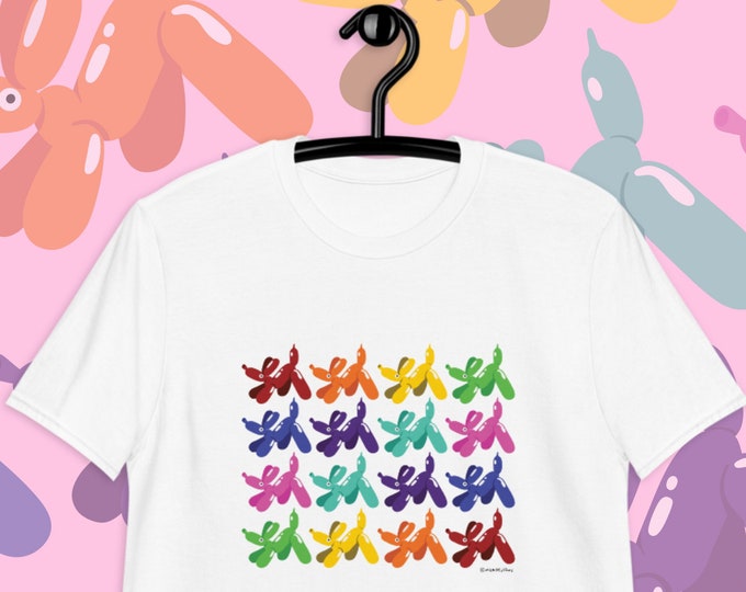 Dog Balloon Tee / Unisex Kidcore Clothing / Clowncore Shirt / Indie Kidcore Aesthetic / Adult and Kids Tshirt / Cute / Harajuku Clothes