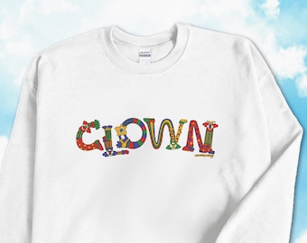 Minimalist Clown Sweatshirt, Clowncore Pullover