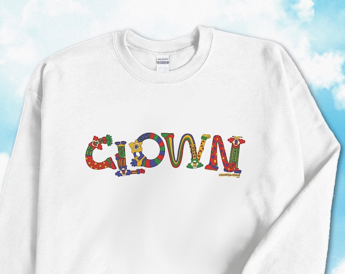 Minimalist Clown Sweatshirt / Clowncore Clothing / Clowncore Clothes / Crewneck Sweatshirt / Kidcore Clothes / Gift For Her / Gift For Him