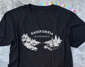 Sadifornia T-Shirt: Funny California Travel Shirt, Indie Y2K Clothing