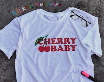 Aesthetic Cherry Shirt / Retro Shirt / Y2K Shirts / Indie Shirt / Harajuku Shirt / Kawaii Clothing / Gift For Her / Gift For Him