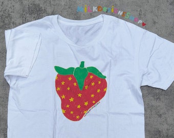 Cottagecore Strawberry Tee / Strawberry TShirt / Strawberry Shirt / Kidcore Shirt / Kidcore Clothes / Cute Gift For Her / Cute Gift For Him