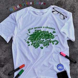 Give Peas A Chance / Funny Pun Shirts / Love and Peace Shirt / Hippie Shirt / Retro Shirt / Vintage Aesthetic / Vegan Shirt / Gift For Vegan