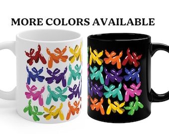 Balloon Dog Mug / Colorful Mug / Cute Coffee Cup / Kidcore Mug / Clowncore Mug / Cute Mugs / Office Gifts