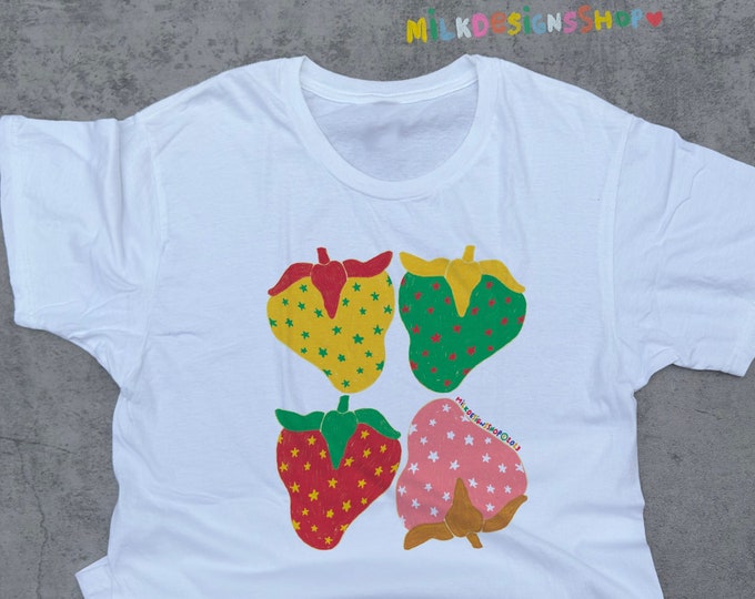 Stages Of Strawberry Tee / Cottagecore Shirt / Strawberry Shirt / Kidcore Shirt / Kidcore Clothes / Cute Gift For Her / Cute Gift For Him