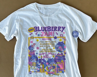 Kawaii Blueberry Jam Tee / Cute Blueberry TShirt / Kawaii Aesthetic Pastel / Kidcore Clothing / Kidcore Shirt / Gift For Her / Gift For Him