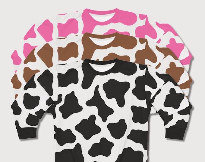 Cow Print Sweatshirt / Cute Sweatshirt / Kawaii Sweatshirt / Cowhide Sweatshirt / Aesthetic Sweatshirt / Cow Costume