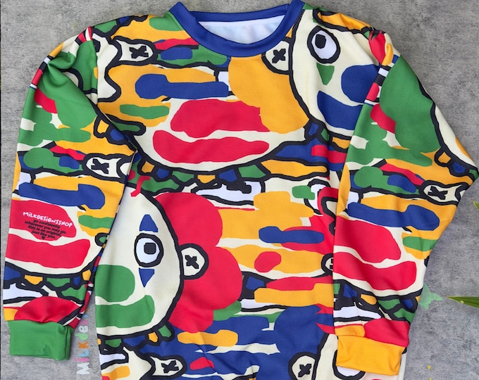 Clowncore Sweatshirt / Kidcore Sweatshirt / Clown Pullover Sweatshirt / Clowncore Aesthetic / Kidcore Clothing / Gift For Her / Gift For Him