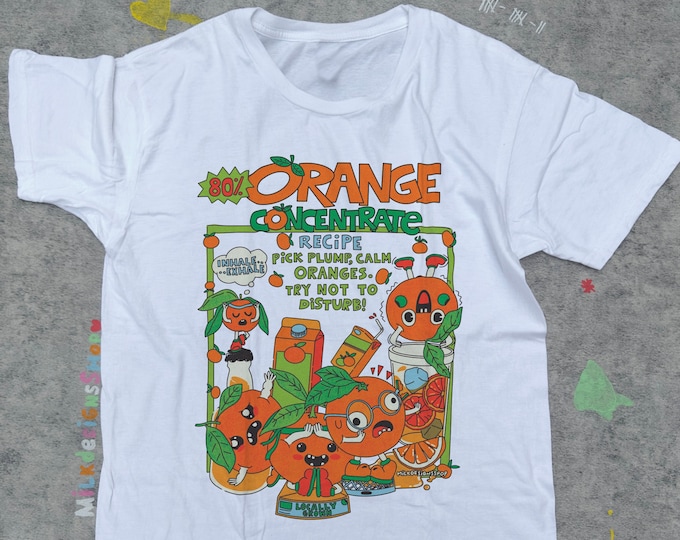 Orange Concentrate Tee / Kawaii Clothes / Cute Kawaii Aesthetic T Shirt / Harajuku Clothes / Y2K Clothing / Gift For Her / Gift For Him