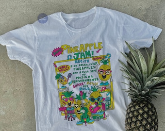 Y2K Aesthetic Pineapple Jam Tee / Kawaii Shirt / Harajuku Clothes / Retro Trendy Summer Shirt / Kawaii Gift For Her / Kawaii Gift For Him