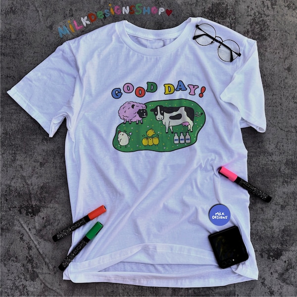 Farm Shirt / Kawaii Shirt / Kawaii Clothing / Kidcore Shirt / Kidcore Clothing / Y2K Aesthetic T Shirt / Gift For Her / Gift For Him