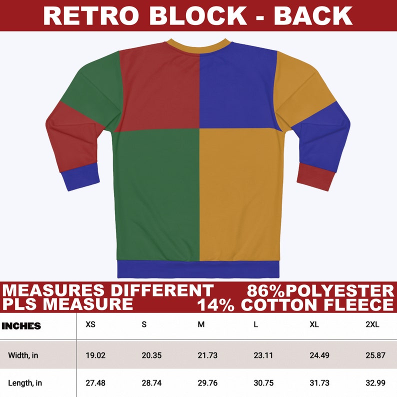 Color Block Retro Sweatshirt / Kidcore Clothing / Clowncore Aesthetic Outfit / 90s Sweatshirt / Gift For Her / Gift For Him / Y2K Aesthetic Sweatshirt / Kidcore Sweatshirt / Clowncore Sweatshirt / Kidcore Outfit / Clowncore Outfit / Y2k Sweatshirt