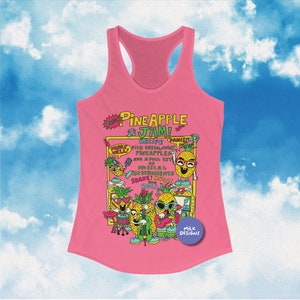 Womens Tank Top / Racerback Tank Top / Pineapple Summer Shirt / Fruit Shirt / Kawaii Clothing / Kawaii Clothes / Gift For Her / Workout Tank / Y2K Aesthetic / Y2K Clothes / Y2K Tops / Y2K Shirt / Y2K Clothing / Pineapple Print Top / Womens Trendy Top