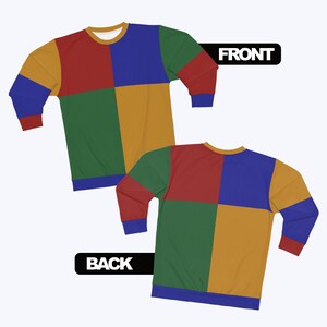 Color Block Retro Sweatshirt / Kidcore Clothing / Clowncore Aesthetic Outfit / 90s Sweatshirt / Gift For Her / Gift For Him / Y2K Aesthetic Sweatshirt / Kidcore Sweatshirt / Clowncore Sweatshirt / Kidcore Outfit / Clowncore Outfit / Y2k Sweatshirt