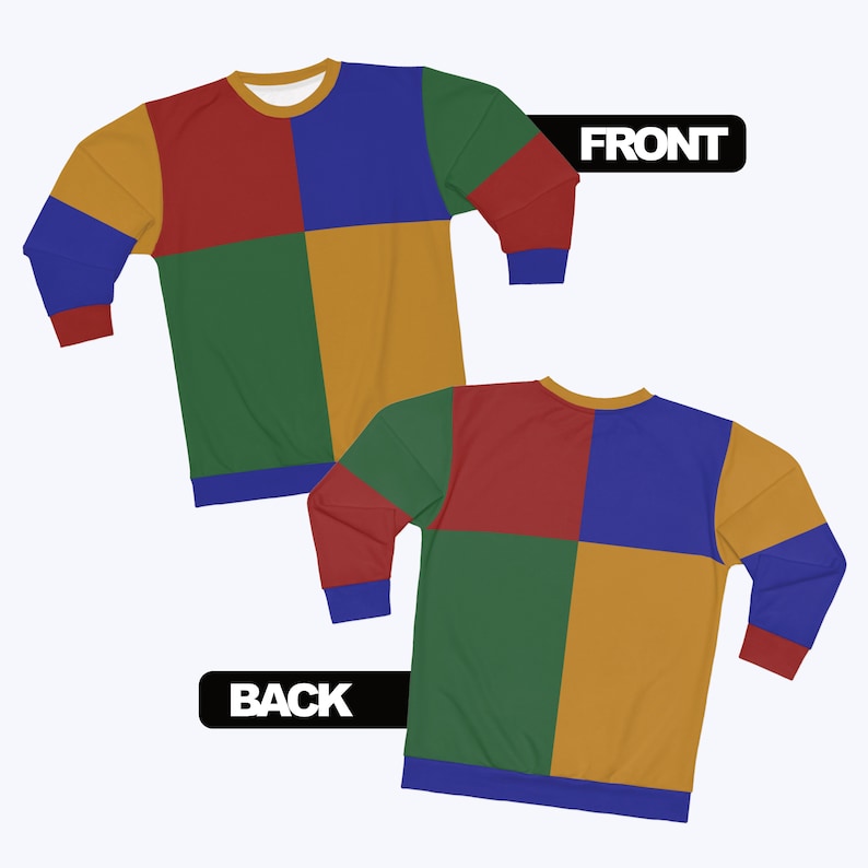 Color Block Retro Sweatshirt / Kidcore Clothing / Clowncore Aesthetic Outfit / 90s Sweatshirt / Gift For Her / Gift For Him / Y2K Aesthetic Sweatshirt / Kidcore Sweatshirt / Clowncore Sweatshirt / Kidcore Outfit / Clowncore Outfit / Y2k Sweatshirt