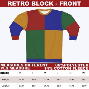 Color Block Retro Sweatshirt / Kidcore Clothing / Clowncore Aesthetic Outfit / 90s Sweatshirt / Gift For Her / Gift For Him / Y2K Aesthetic Sweatshirt / Kidcore Sweatshirt / Clowncore Sweatshirt / Kidcore Outfit / Clowncore Outfit / Y2k Sweatshirt