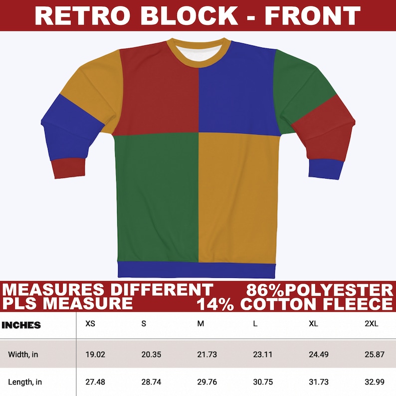 Color Block Retro Sweatshirt / Kidcore Clothing / Clowncore Aesthetic Outfit / 90s Sweatshirt / Gift For Her / Gift For Him / Y2K Aesthetic Sweatshirt / Kidcore Sweatshirt / Clowncore Sweatshirt / Kidcore Outfit / Clowncore Outfit / Y2k Sweatshirt
