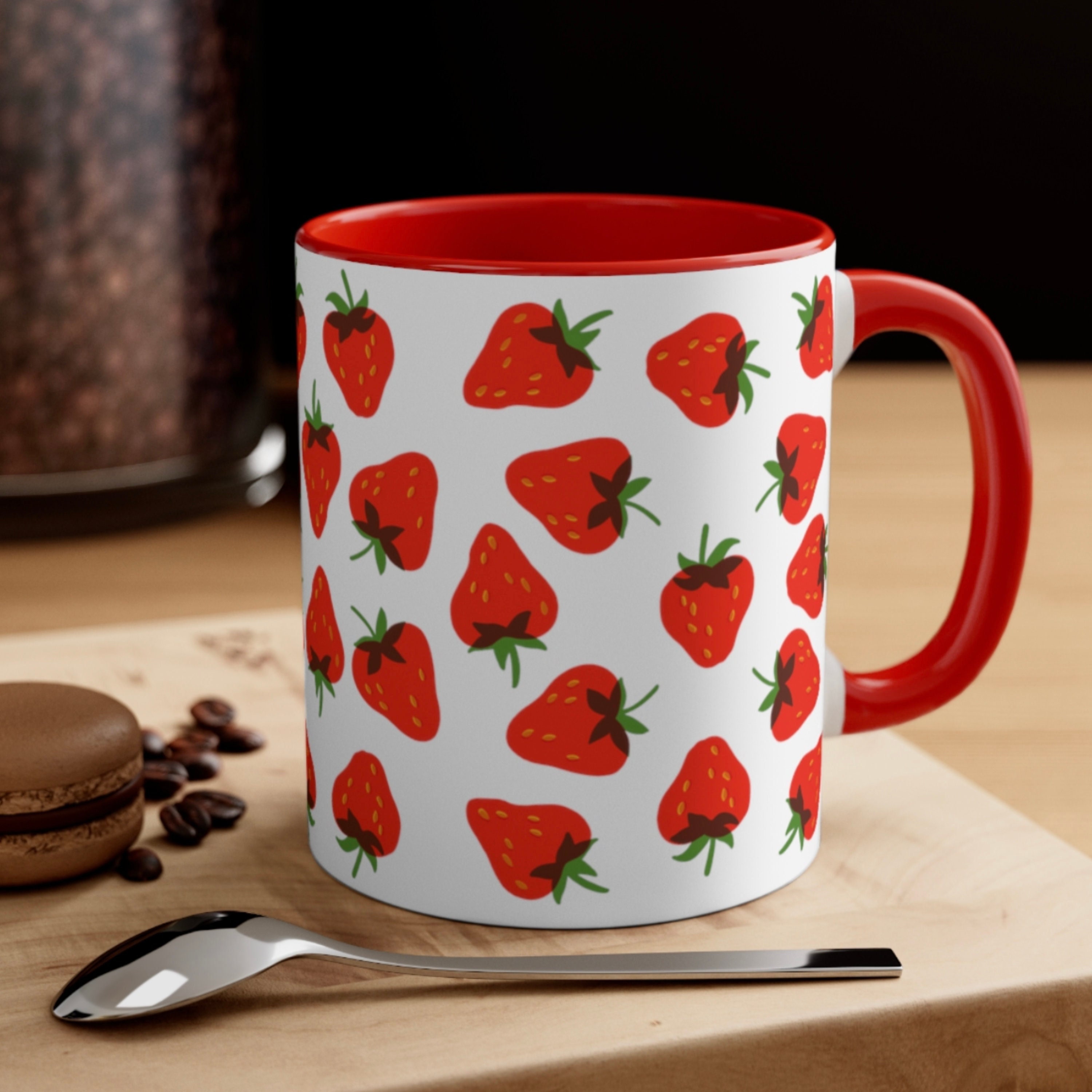 Strawberry Mug Overprint, Cottagecore Aesthetic Mug, Cute Coffee Cup, Gifts  for Her / Christmas Gifts / Strawberry Cup -  Israel