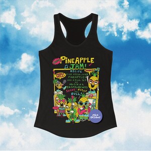 Womens Tank Top / Racerback Tank Top / Pineapple Summer Shirt / Fruit Shirt / Kawaii Clothing / Kawaii Clothes / Gift For Her / Workout Tank / Y2K Aesthetic / Y2K Clothes / Y2K Tops / Y2K Shirt / Y2K Clothing / Pineapple Print Top / Womens Trendy Top