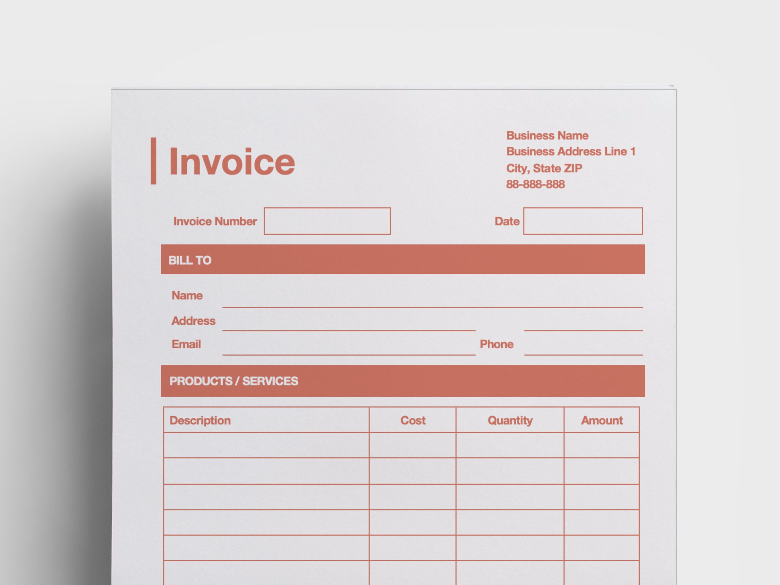 invoice template for google docs pdf word editable and etsy