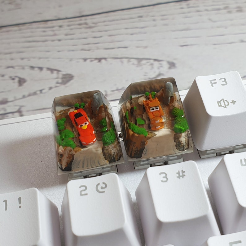 Car Artisan Keycap for Mechanical Keyboard, Red Car Keycap, Custom