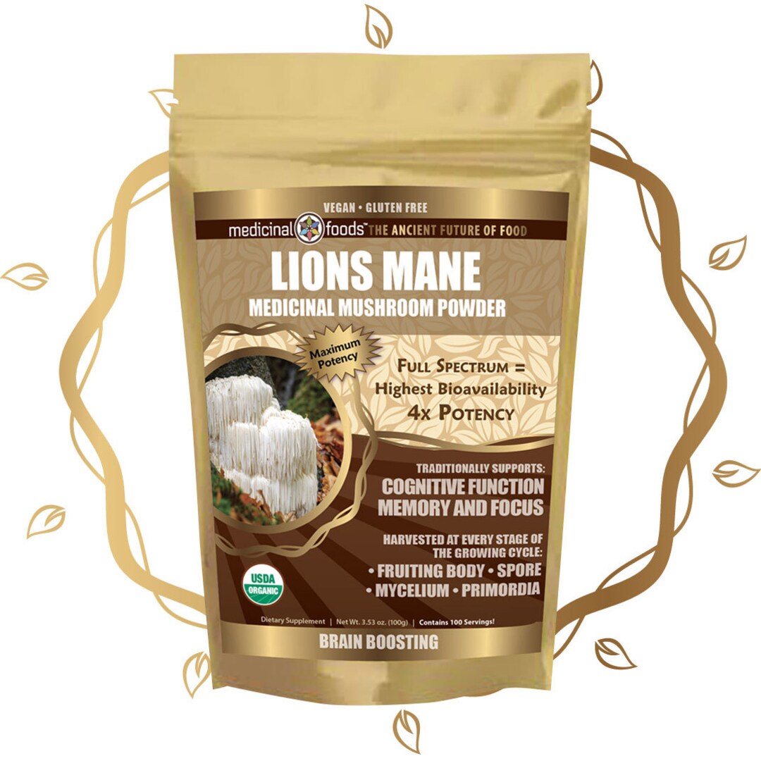 Lions Mane Mushroom Medicinal Mushroom Mushroom Powder Etsy