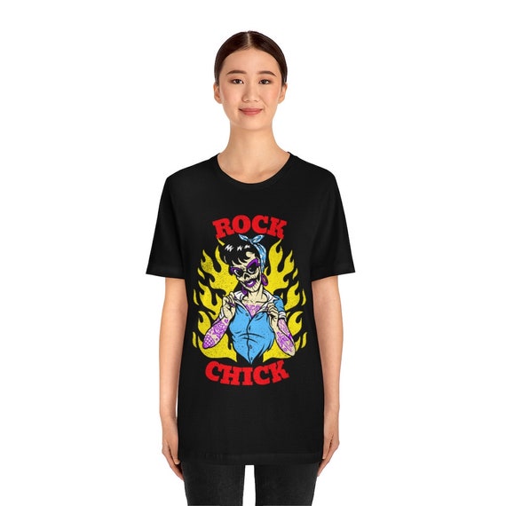 Rock Chick T-shirt Womens Girls Rock 