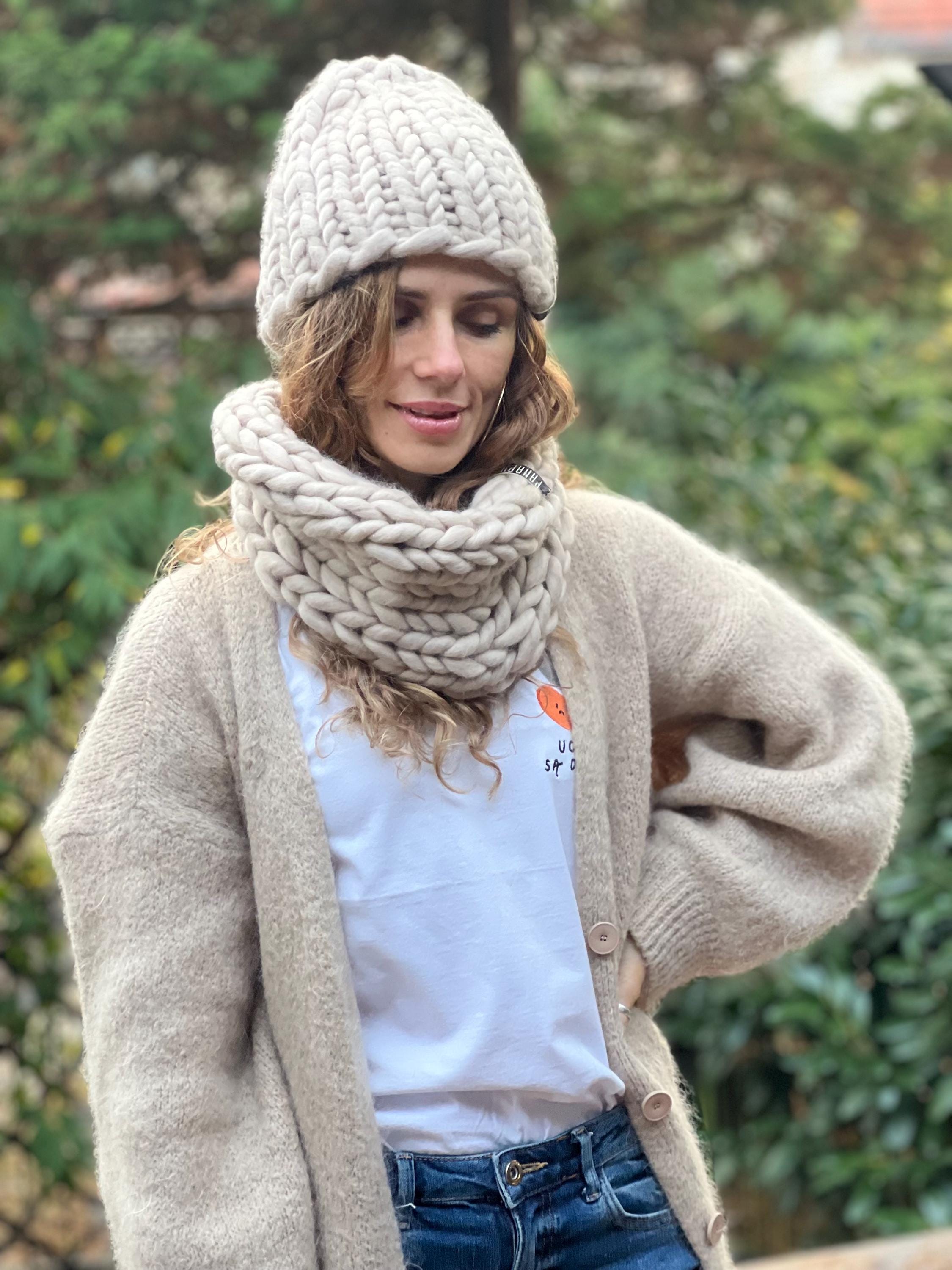 Chunky Knit Beanie 100% Organic Merino Snowboard Hat