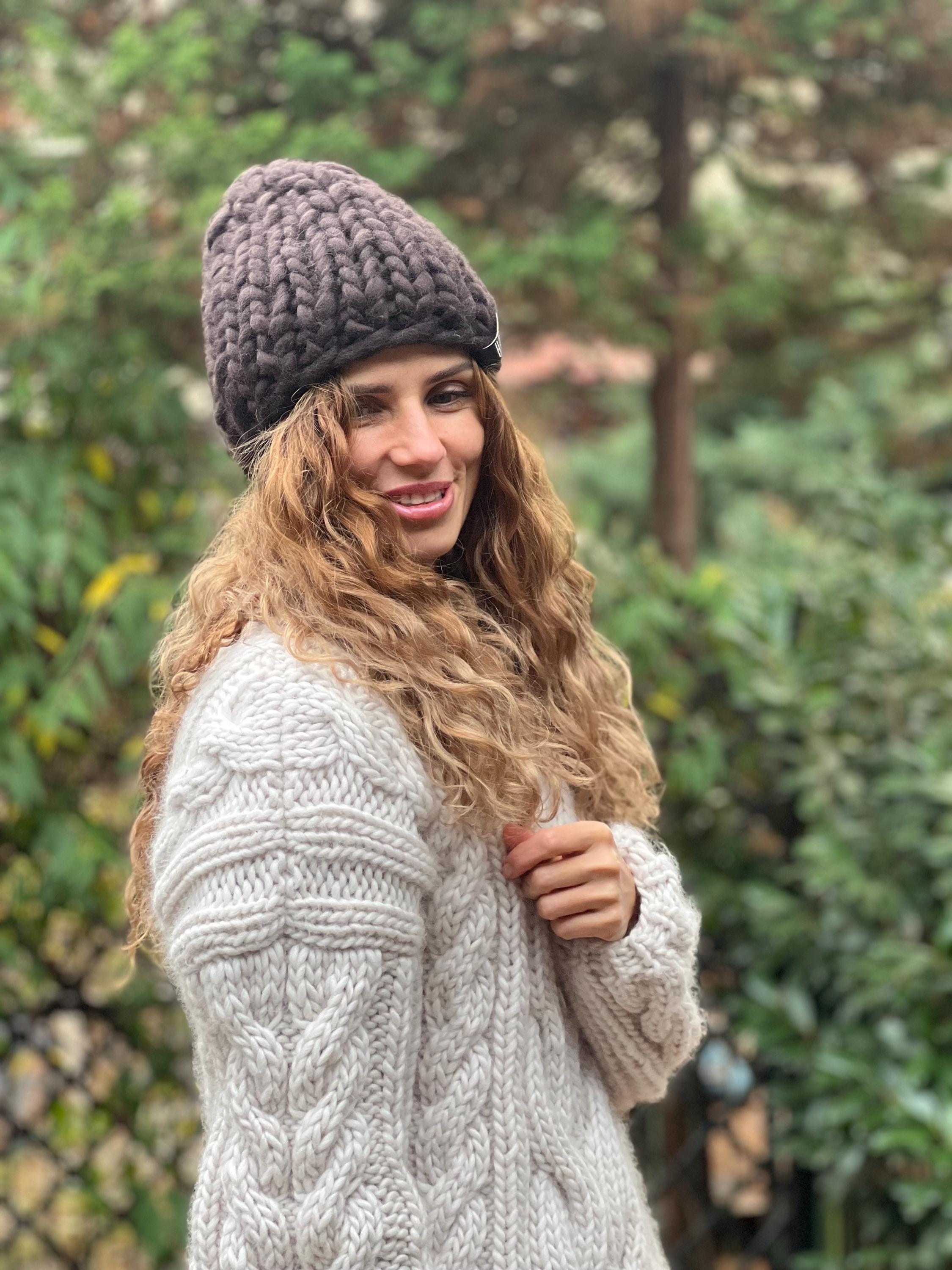 chiiiibag  ニット帽　Knit Beanie Chunky Knit Beanie 100% Organic Merino Snowboard Hat