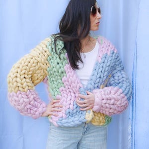 Strickjacke Cardigan,Stricksweater aus MerinoWolle,Wollmantel,Strickpulli