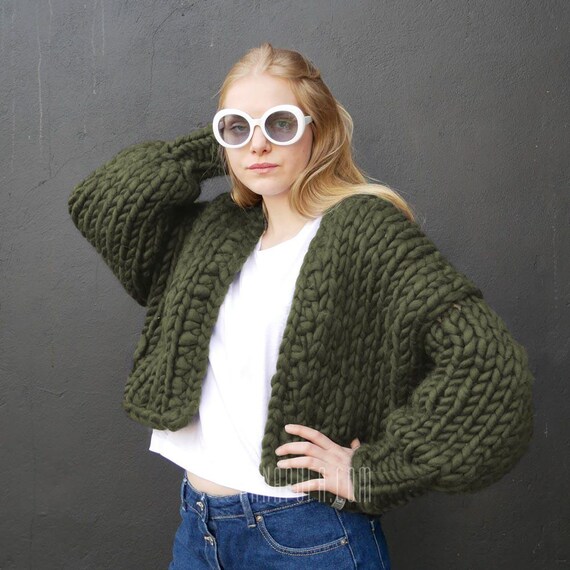 チャンキーニットセーター、チャンキーヤーンオーバーサイズ